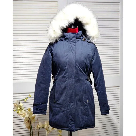 NWOT Spire By Galaxy Women's Navy Blue Jenar Heavyweight Coat Jacket Size S 2206 - Picture 2 of 15
